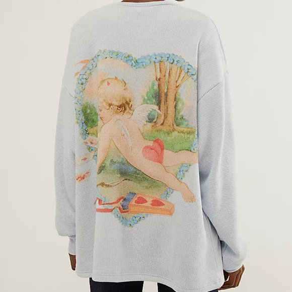 NEW! Free People Boys Lie Straight Flush Long-Sleeve Tee - Picture 1 of 7